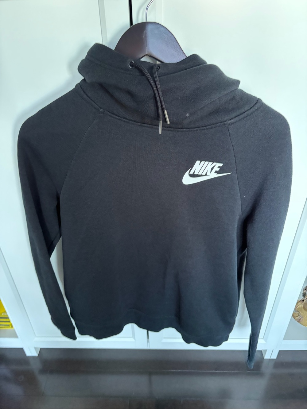 Nike Black Pullover Hoodie with White Swoosh